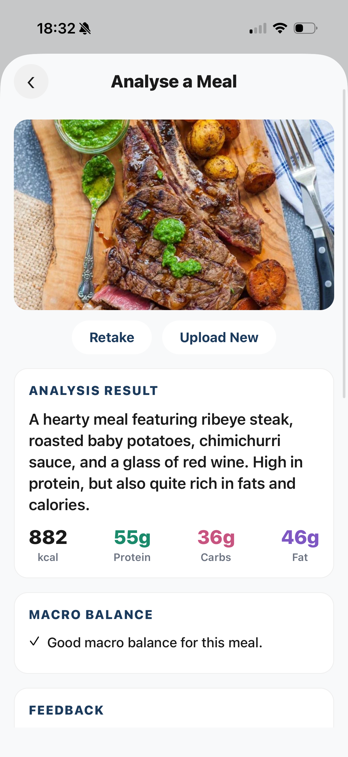 Twimly photo meal analysis
